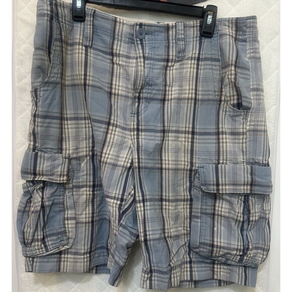 Urban Pipeline Cargo Shorts Mens 36 Plaid Multicolor Multi Pocket - Picture 1 of 5